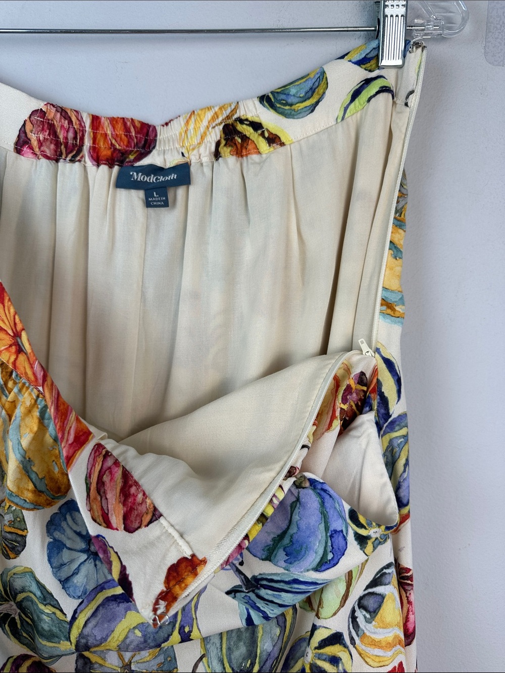 ModCloth Cream Floral A-Line Skirt with Multicolor Print - Picture 15 of 16